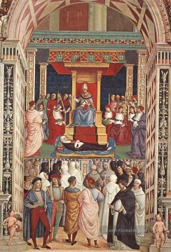  san - Papst Aeneas Piccolomini kanonisiert Katharina von Siena Renaissance Pinturicchio